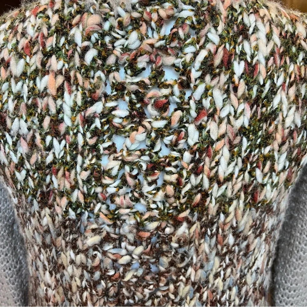 Free People Sweater Cardigan Size XS Boho Grandmacore Hippie Indie Brown Crochet